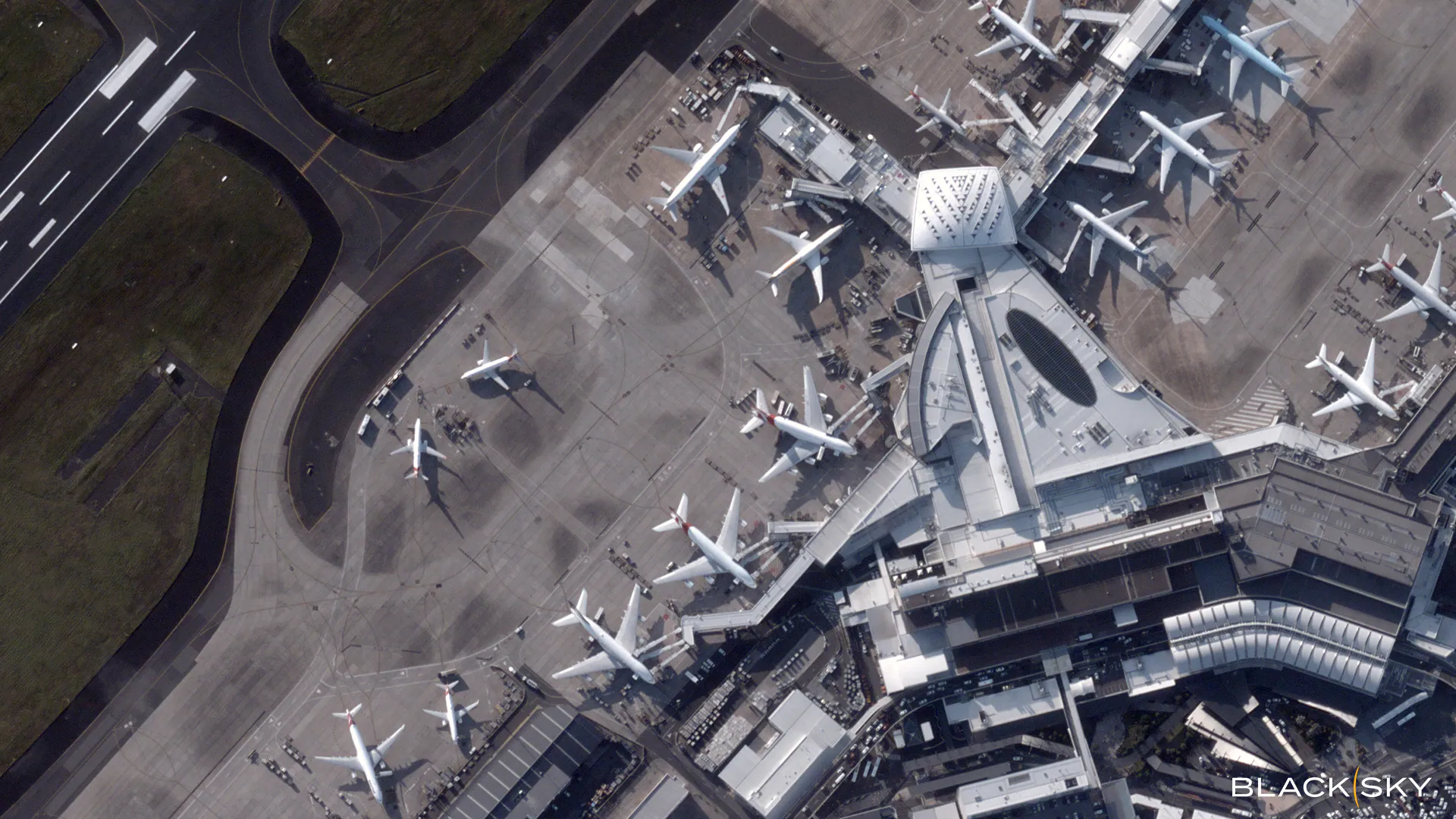 High-resolution satellite imagery of Sydney Airport